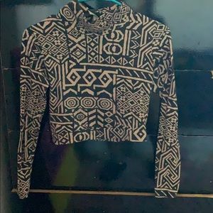 Long sleeve, turtle neck, crop top